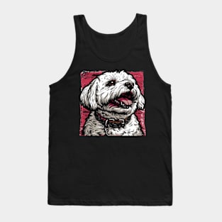 Retro Art Bichon Frisé Dog Lover Tank Top